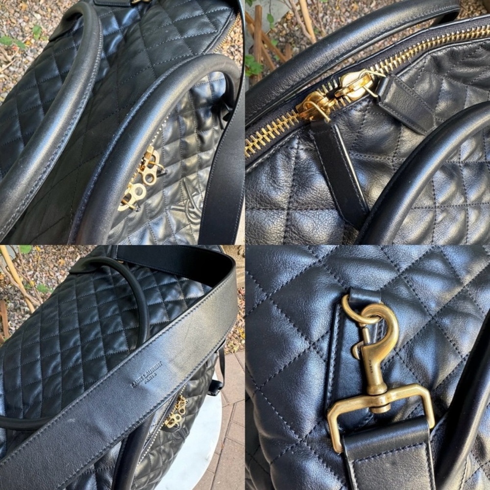 🔥 YSL - Saint Laurent ES Giant Travel Weekender Bag in quilted leather - Picture 9 of 15